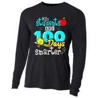 My Teacher Survived 100 Days Of Me Funny Cooling Performance Long Sleeve Crew