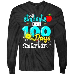 My Teacher Survived 100 Days Of Me Funny Tie-Dye Long Sleeve Shirt