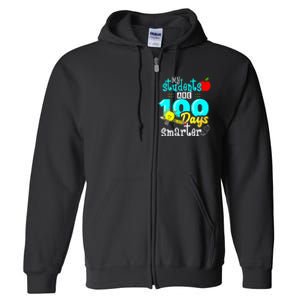 My Teacher Survived 100 Days Of Me Funny Full Zip Hoodie