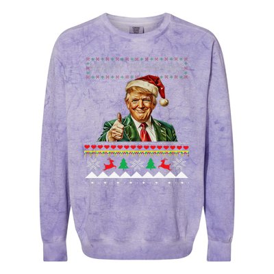 Merry Trumpmas Santa Trumpchristmas Pajamas Funny Colorblast Crewneck Sweatshirt