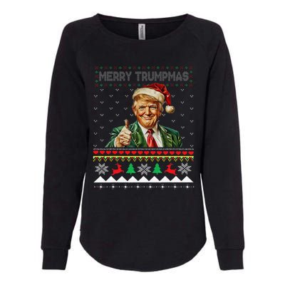 Merry Trumpmas Santa Trumpchristmas Pajamas Funny Womens California Wash Sweatshirt