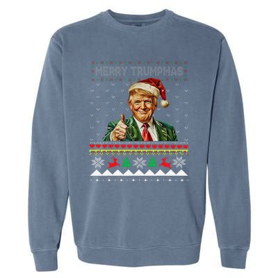 Merry Trumpmas Santa Trumpchristmas Pajamas Funny Garment-Dyed Sweatshirt