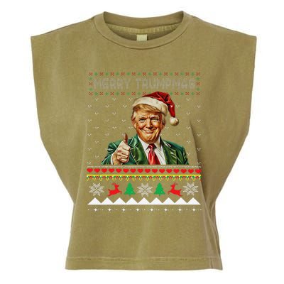 Merry Trumpmas Santa Trumpchristmas Pajamas Funny Garment-Dyed Women's Muscle Tee