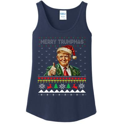 Merry Trumpmas Santa Trumpchristmas Pajamas Funny Ladies Essential Tank