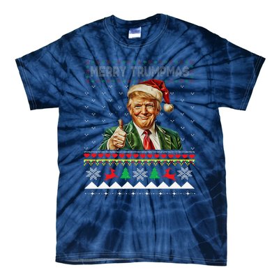 Merry Trumpmas Santa Trumpchristmas Pajamas Funny Tie-Dye T-Shirt