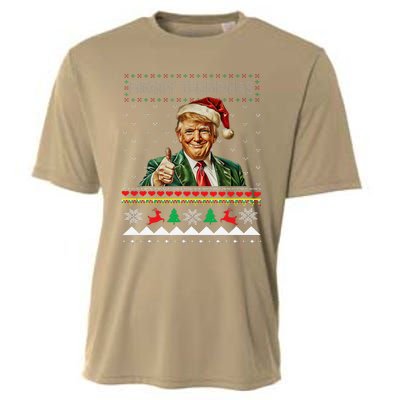 Merry Trumpmas Santa Trumpchristmas Pajamas Funny Cooling Performance Crew T-Shirt