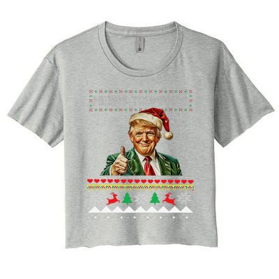 Merry Trumpmas Santa Trumpchristmas Pajamas Funny Women's Crop Top Tee