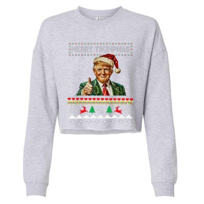 Merry Trumpmas Santa Trumpchristmas Pajamas Funny Cropped Pullover Crew