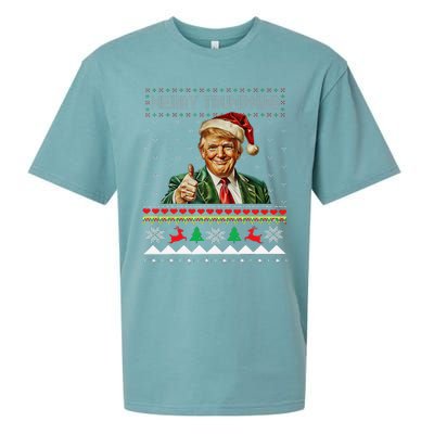 Merry Trumpmas Santa Trumpchristmas Pajamas Funny Sueded Cloud Jersey T-Shirt