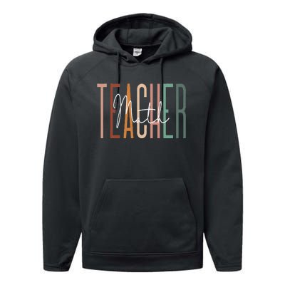 Math Teacher Squad Team Coach Mathematics Performance Fleece Hoodie