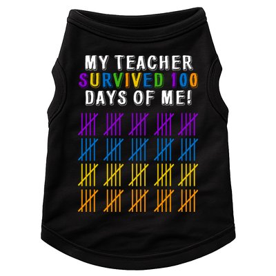 My Teacher Survived 100 Days Of Me Funny Doggie Tank