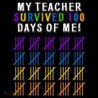 My Teacher Survived 100 Days Of Me Funny Flexfit Unipanel Trucker Cap