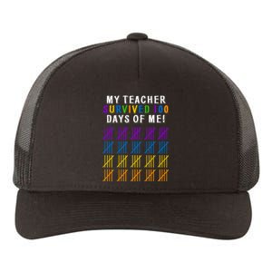 My Teacher Survived 100 Days Of Me Funny Yupoong Adult 5-Panel Trucker Hat