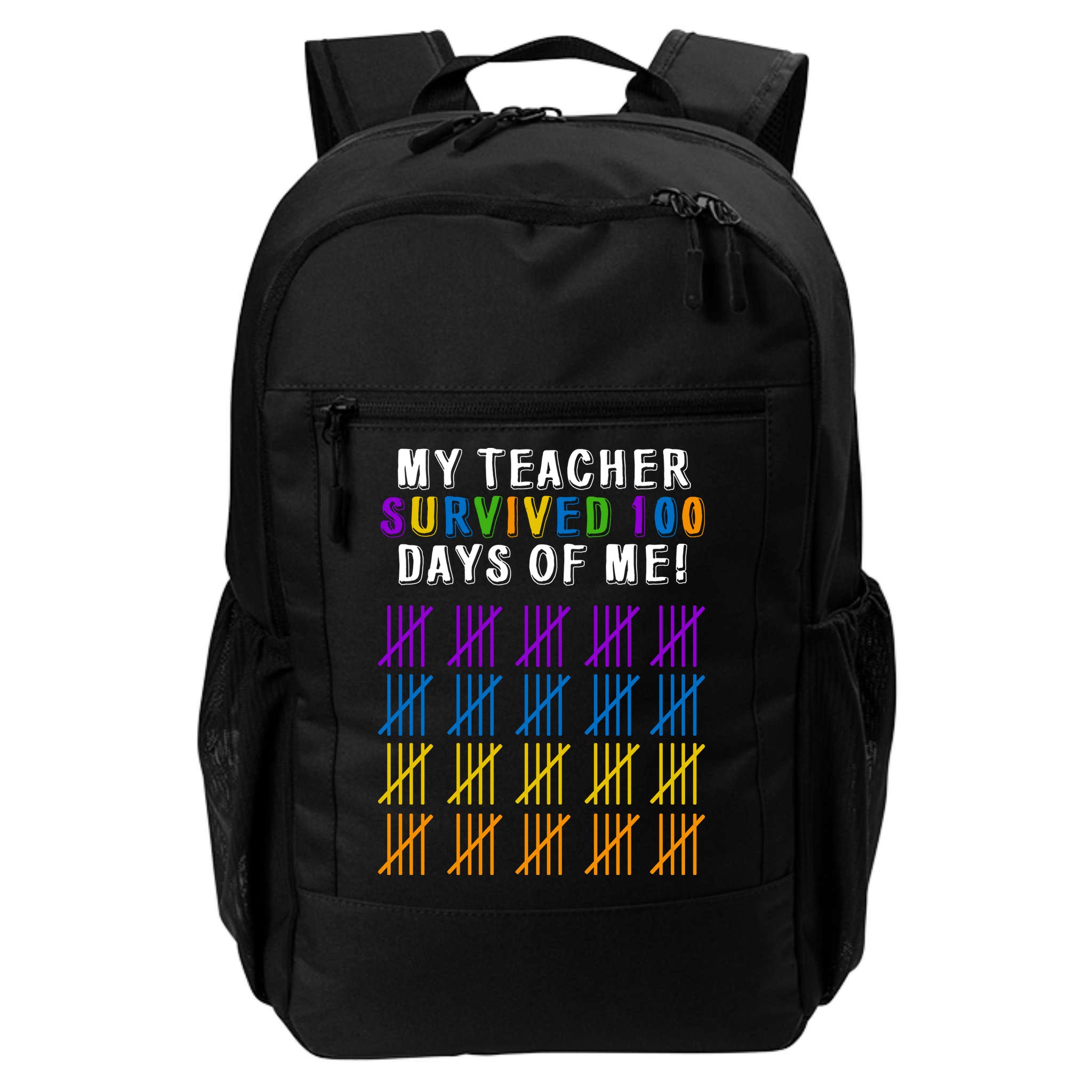 My Teacher Survived 100 Days Of Me Funny Backpack