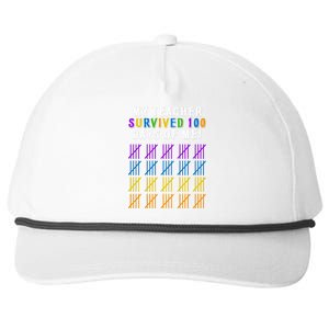 My Teacher Survived 100 Days Of Me Funny Snapback Five-Panel Rope Hat