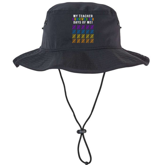 My Teacher Survived 100 Days Of Me Funny Legacy Cool Fit Booney Bucket Hat