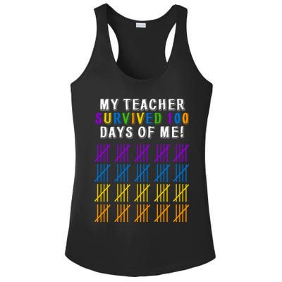 My Teacher Survived 100 Days Of Me Funny Ladies PosiCharge Competitor Racerback Tank
