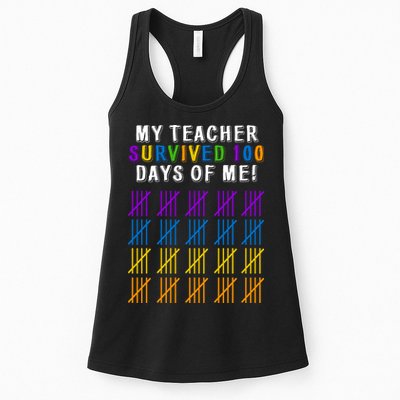 My Teacher Survived 100 Days Of Me Funny Womens Tank Top