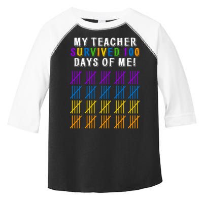 My Teacher Survived 100 Days Of Me Funny Toddler Fine Jersey T-Shirt