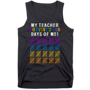 My Teacher Survived 100 Days Of Me Funny Tank Top