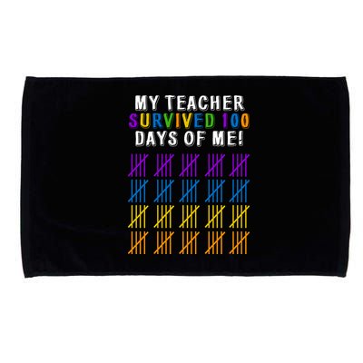 My Teacher Survived 100 Days Of Me Funny Microfiber Hand Towel