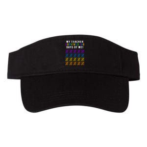 My Teacher Survived 100 Days Of Me Funny Valucap Bio-Washed Visor