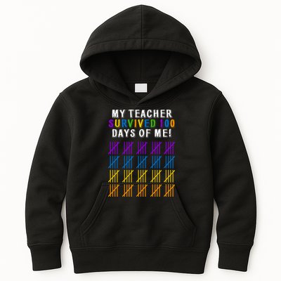 My Teacher Survived 100 Days Of Me Funny Kids Hoodie