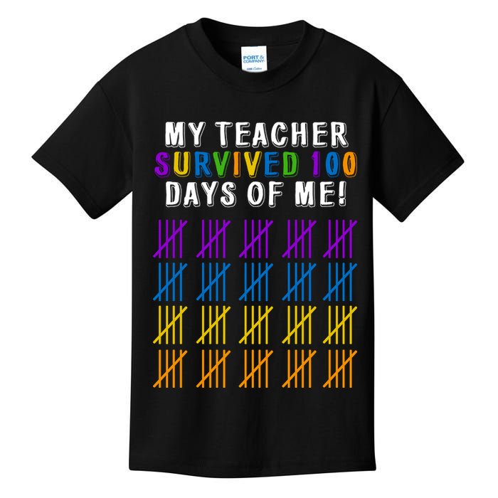 My Teacher Survived 100 Days Of Me Funny Kids T-Shirt