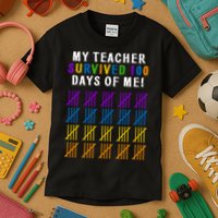 My Teacher Survived 100 Days Of Me Funny Kids T-Shirt