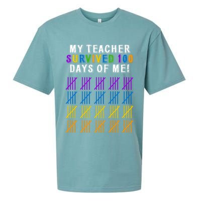 My Teacher Survived 100 Days Of Me Funny Sueded Cloud Jersey T-Shirt