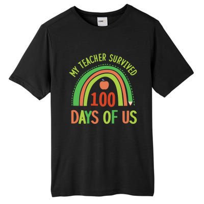 My Teacher Survived 100 Days Of Us 100 Days Of School Gift Tall Fusion ChromaSoft Performance T-Shirt