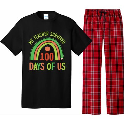 My Teacher Survived 100 Days Of Us 100 Days Of School Gift Pajama Set