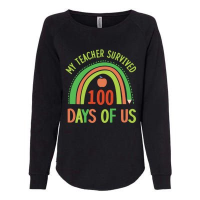 My Teacher Survived 100 Days Of Us 100 Days Of School Gift Womens California Wash Sweatshirt