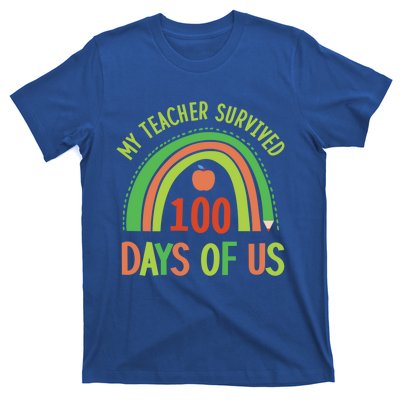 My Teacher Survived 100 Days Of Us 100 Days Of School Gift T-Shirt