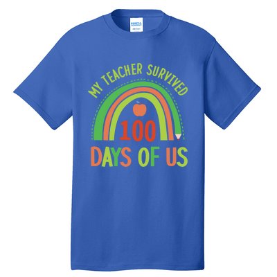 My Teacher Survived 100 Days Of Us 100 Days Of School Gift Tall T-Shirt