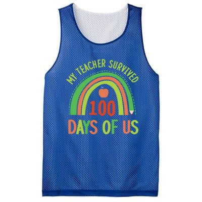 My Teacher Survived 100 Days Of Us 100 Days Of School Gift Mesh Reversible Basketball Jersey Tank