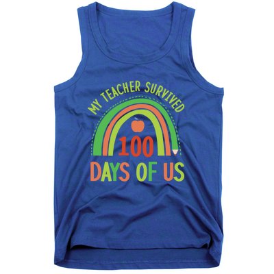 My Teacher Survived 100 Days Of Us 100 Days Of School Gift Tank Top