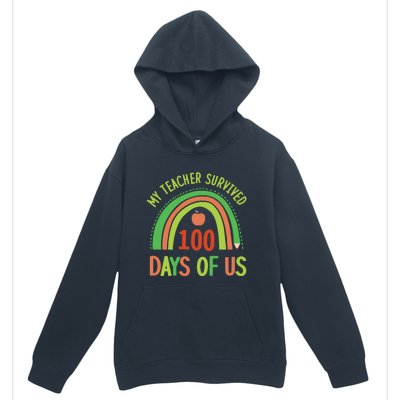 My Teacher Survived 100 Days Of Us 100 Days Of School Gift Urban Pullover Hoodie