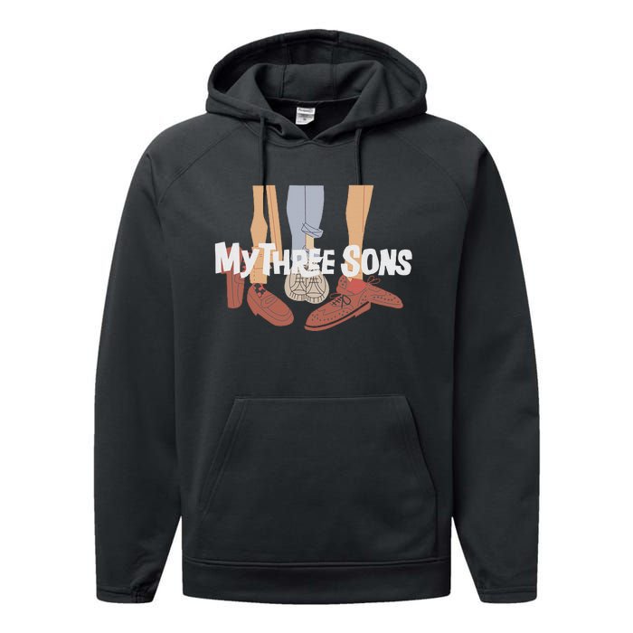 My Three Sons Shoes Retro Lover Gift Performance Fleece Hoodie