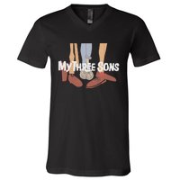 My Three Sons Shoes Retro Lover Gift V-Neck T-Shirt