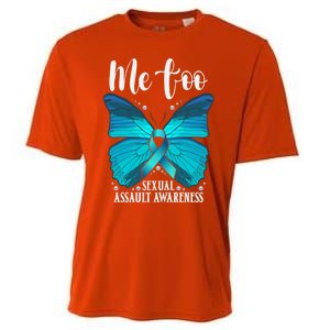 Me Too Sexual Assault Awareness Teal Butterfly Great Gift Cooling Performance Crew T-Shirt