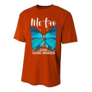 Me Too Sexual Assault Awareness Teal Butterfly Great Gift Performance Sprint T-Shirt