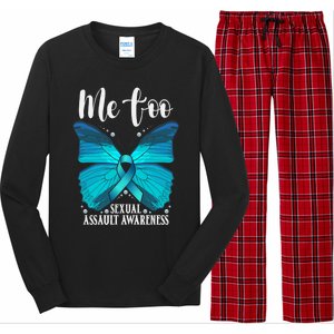 Me Too Sexual Assault Awareness Teal Butterfly Great Gift Long Sleeve Pajama Set