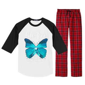 Me Too Sexual Assault Awareness Teal Butterfly Great Gift Raglan Sleeve Pajama Set