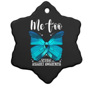 Me Too Sexual Assault Awareness Teal Butterfly Great Gift Ceramic Star Ornament