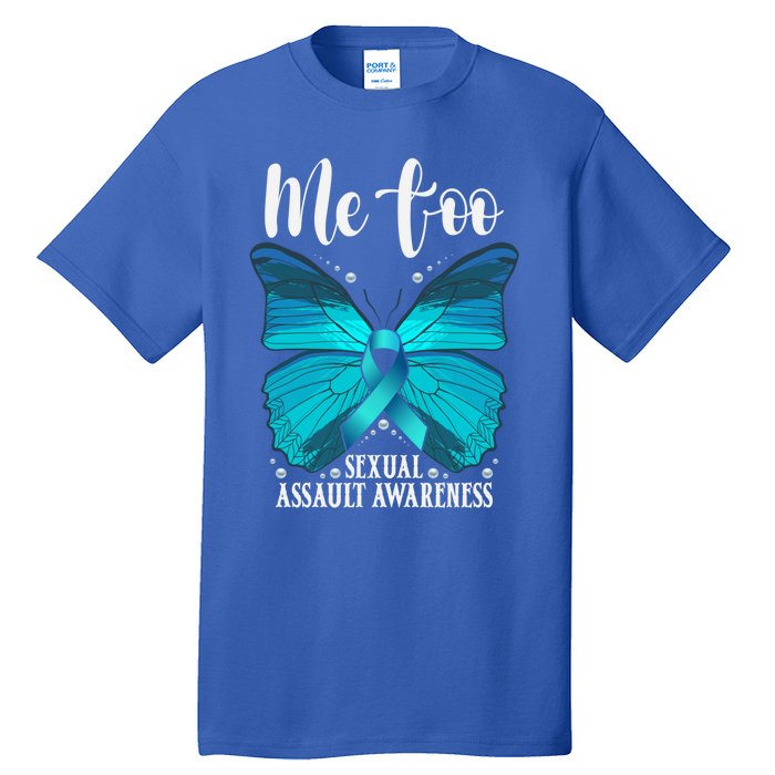 Me Too Sexual Assault Awareness Teal Butterfly Great Gift Tall T-Shirt