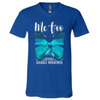 Me Too Sexual Assault Awareness Teal Butterfly Great Gift V-Neck T-Shirt