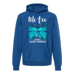 Me Too Sexual Assault Awareness Teal Butterfly Great Gift Premium Hoodie