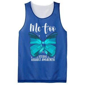 Me Too Sexual Assault Awareness Teal Butterfly Great Gift Mesh Reversible Basketball Jersey Tank