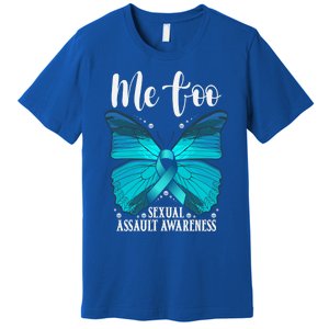 Me Too Sexual Assault Awareness Teal Butterfly Great Gift Premium T-Shirt